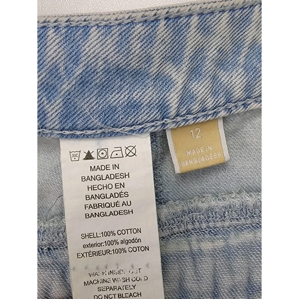 Michael Kors Selma Crop Wide Leg Jeans Women's Size 12 High Rise Light Wash New